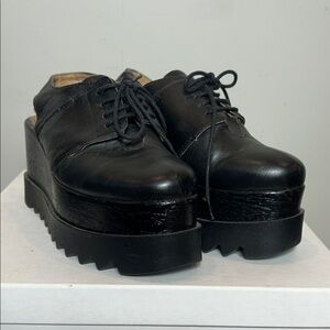 Designer Black Oxford Platform Women's Shoes